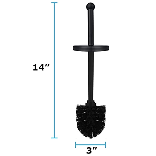 Blue Donuts Toilet Brush and Holder – Cleaning Brush Holder, Toilet Brush with Holder, Toilet Bowl Cleaner Brush and Holder, Stainless Steel, Black - color: Black