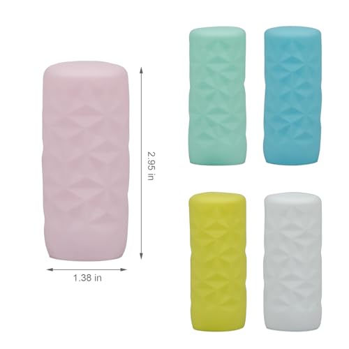 10 Pack Silicone Bottle Covers, Leak-Proof Travel Sleeves for Toiletries, Elastic Fit Travel Size Bottles, Cruise & Beach Essentials for Men Women (10 Pcs-Pink+Green+White+Blue+Yellow) - color: 10 Pcs-Pink+Green+White+Blue+Yellow