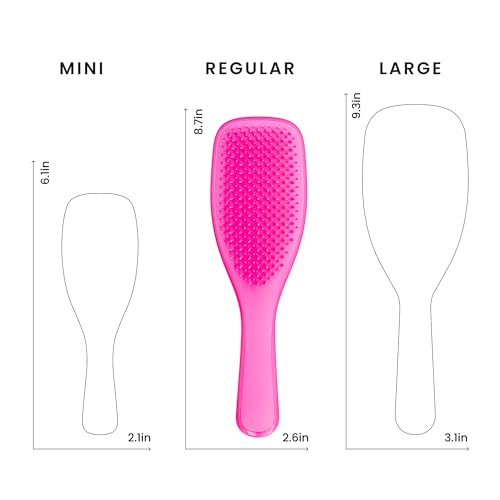Tangle Teezer Ultimate Detangler Brush, Straight to Wavy, Runway Pink | Patented two-tier, regular-flex teeth reduce breakage & split ends on wet or dry hair; Shower-friendly hairbrush for all ages - color: Runway Pink