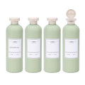 ASEVAT 13.5oz 4Pcs Green Plastic Refillable Travel Shampoo and Conditioner Bottles Plastic Refillable Travel Shampoo Bottles with Flip Cap Shampoo and Conditioner Dispenser - color: Green, size: 13.5oz