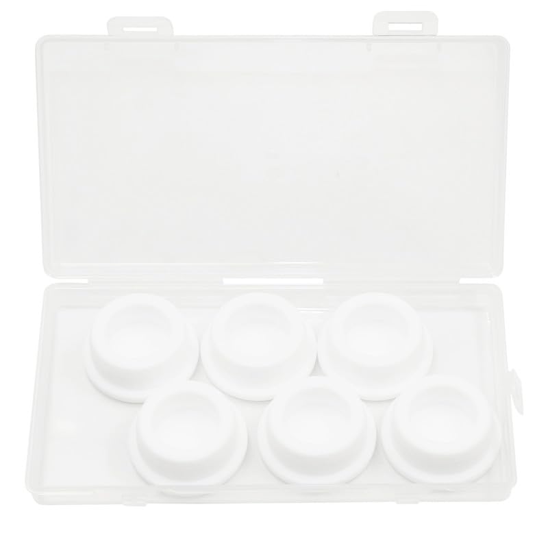 EASYEAH T-Shaped Silicone Rubber Hole Plug 39 mm/1-1/2 in Soft Flexible Rubber Stopper Tube End Cap Cover Waterproof Sealing Hole Plugs for Bottles Pipes, White, 6 Pcs - size: 39.3mm(1.5")