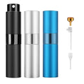 Perfume Travel Refillable Atomizer 8ML (3PCS) - Empty Cologne Spray Bottle, Portable & Leakproof Sprayer for Travel (Black, Blue, Silver) - color: Black, Blue, Silver