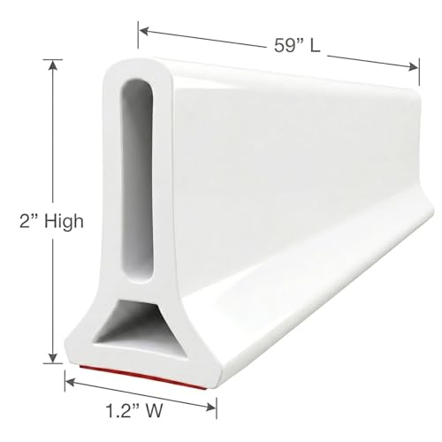 59Inch Collapsible Shower Threshold Water Dam 2" High Shower Barrier Water Stopper 2" Tall Shower Water Guard To Keep Water In Shower Dry And Wet Separation Bathroom Wheelchair Accessible - color: White, style: 59inch