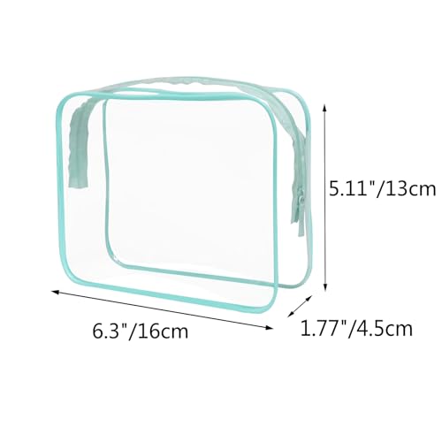 Buminee Clear Travel Bags for Toiletries, Makeup Bags, Cosmetic Bags, 6.3" x1.77" x5.1" Plastic Toiletry Bag, Clear Pouch, Cosmetic Bag for Women and Men-3 Pack Blue - color: blue 3 pcs