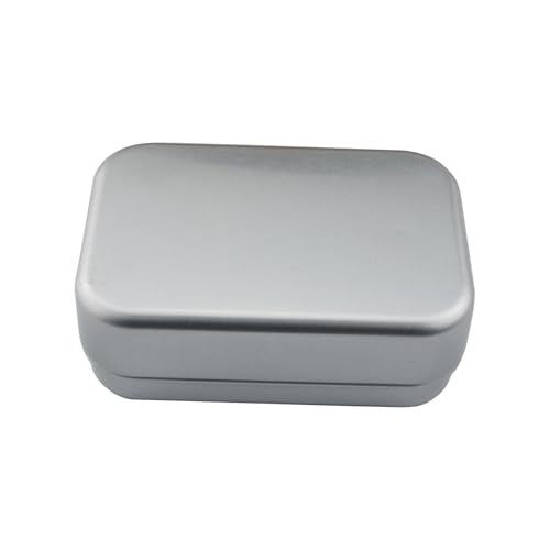 Aluminum Travel Soap Container with Lid Self-Draining Soap Dish Metal Storage Rack Portable Moisture Resistant Soap Holder for Traveling Gym Silver Double Square Drainable Soap Case