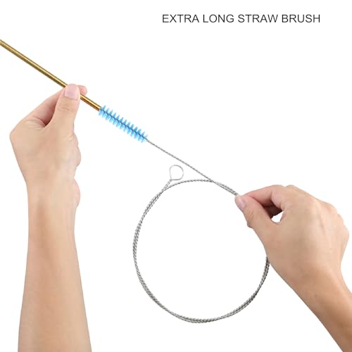 40 Inches Brush Cleaner for Cleaning Straw, Kegerator, Feeding Tube, Siphon Hose, Sunroof Drain, Refrigerator Drain, 4PCS (Blue) - color: 3-blue