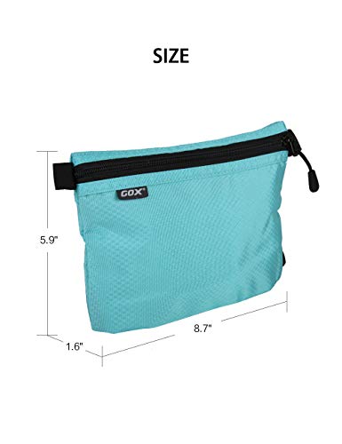 GOX Small Toiletry Bag for Men Bulk Cosmetic Bag Dopp Kit Carry On Zipper Pouch Organization Nylon Small Packing Sack Water Repellent - color: Blue