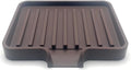 Silicone Soap Dish Tray and Sponge Holder with Drain Chute, Rectangular, Kitchen and Bathroom Sink Organizer (Dark Chocolate, 5.2"x4" (Set of 2), 7.2 Ounces) - color: Dark Chocolate, size: (SM) 5.2"x4" (2pcs)