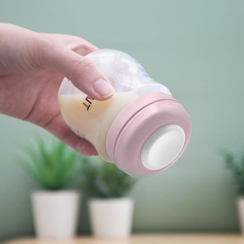 Maymom Screw Lids Aka Travel Caps with Rewritable Sealing Disc Compatible with Avent, Maymom Wide Mouth Bottles; Cap Replace Avent Natural Bottle Sealing Ring and Sealing Disc, 6pcs. (Pink) - color: Pink