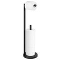 Toilet Paper Holder Stand, Toilet Paper Stand Black, Free Standing Toilet Paper Holder, Toilet Paper with Storage by Bathth - color: Black