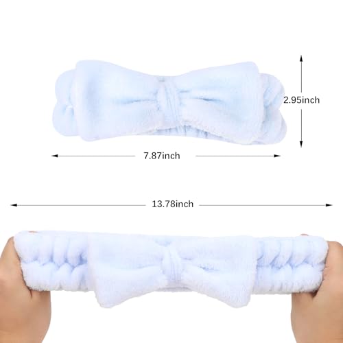 Semato 8 Pcs Blue Spa Headband Bachelorette Party Favor Set Skincare Headbands for Women Gifts and Party Supplies (Blue) - color: Blue