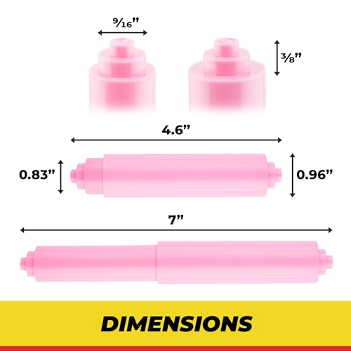 Qualihome Pink Universal Plastic Spring Loaded Toilet Paper Roll Holder Replacement Rod, Pink Toilet Paper Roll Replacement Rod - color: Pink