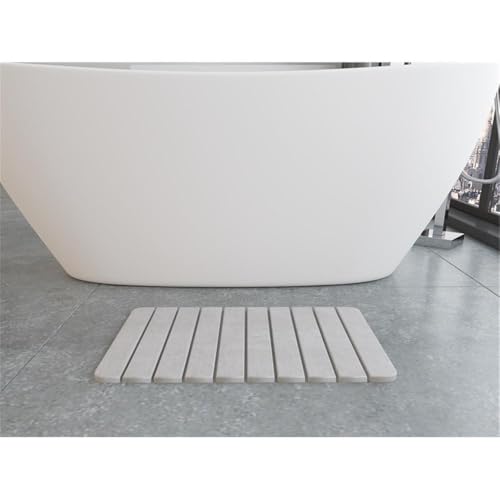 24x15 Modern Diatomite Stone Medium Bath Mat in Gray