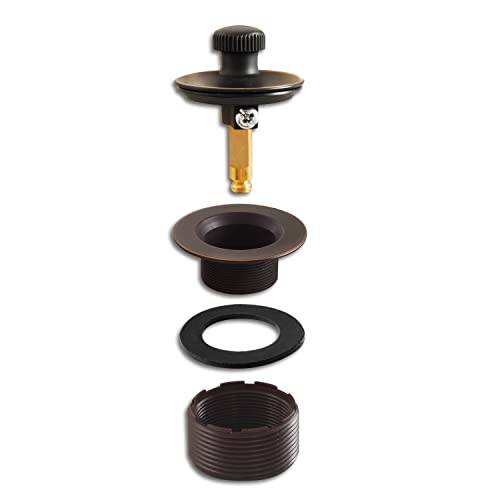 Lift and Turn Bathtub Drain Stopper with ABS Plastic Bushing, Fits in 1-1/2 Inch or 1-3/8 Inch Inner Bathtub Shoe, Easy to Install, Venetian Bronze - color: Venetian Bronze