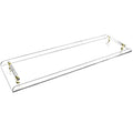 Acrylic Bathtub Tray Caddy, Clear Bath Shelf Tub Rack with Golden Handle, Luxury Bathtub Organizer Tablet Holder for Bathrooms, Toilets, Bedrooms