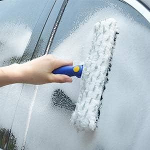 Window Washing Kit with Extension Pole, 10" Squeegee & 11" Microfiber Scrubber Combi with Stainless Steel Pole, Window Cleaner for Car, Sliding Door,Shower Glass Door-Swivel Style-2 Pads - color: Blue, size: 10" Squeegee