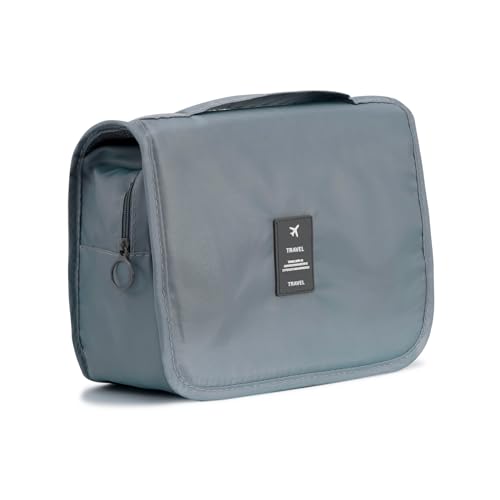 L&FY Hanging Travel Toiletry Bag Women's Cosmetic Organizer Makeup Pouch Men's Dopp Kits With Handle (Grey For Man) - color: Grey For Men, size: Compact Size