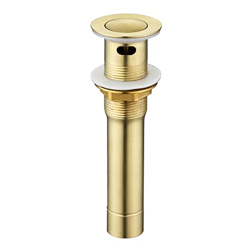 CREA Bathroom Sink Drain, Bathroom Sink Stopper with Drain Hair Catcher Pop Up Drain 1 1/2" for Bathroom Vanity Kitchen Sink with Overflow, Gold - color: Gold