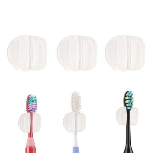 6 PCS Suction Cup Toothbrush Holder for Mirror, Electric Toothbrush Head Hanger Wall Mounted for Bathroom, Waterproof Multifunctional Hook for Towel, Key and Razor Clear - color: Clear