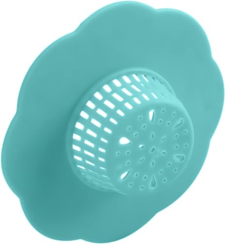 2Pcs Blue Hair Catcher Silicone Hair Stopper Shower Drain Covers Easy to Install and Clean Suit for Bathroom Bathtub and Kitchen Bathroom Sink and Bathtub Accessories