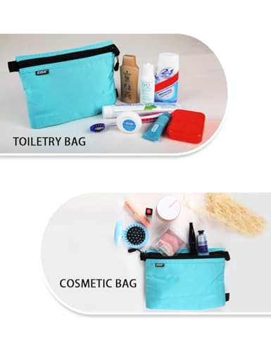 GOX Small Toiletry Bag for Men Bulk Cosmetic Bag Dopp Kit Carry On Zipper Pouch Organization Nylon Small Packing Sack Water Repellent - color: Blue