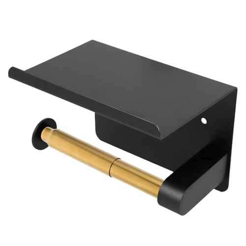 Adjustable Stainless Steel Toilet Paper Roller with Spring Loaded Shaft for Bathroom Tissue Holder, Retractable Toilet Roll Replacement Rod in Gold Finish