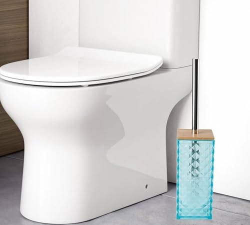 Light Blue Bathroom Accessory Set, 6 PCS Light Blue Bathroom Accessories Set, Soap Dispenser, Toothbrush Holder, Soap Dish, Mouthwash Cup, Cotton Swab Holder and Toilet Brush, Acrylic - color: Light Blue