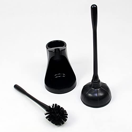 Casaphoria Toilet Plunger and Bowl Brush Combo for Bathroom Cleaning,Bathroom Accessories, Dark Black, 2 Sets - style: Long_handle(2 Sets)