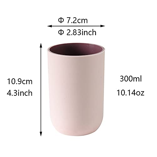 Cup 10.5oz, Unbreakable Reusable Drinking Cups Set of 2 Colors, Plastic Toothbrush Cup Tumbler 300ml, Dishwasher Safe (Light pink & Light pink) - color: Light pink & Light pink