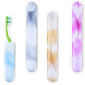 4 Pack Elite Travel Toothbrush Case with Drainage Holes–Portable, Breathable Plastic Toothbrush Holder Travel Covers–Ideal for Camping, Trips & Daily Use Cute Tooth brush Cover Container– Multi Colors - style: Pack of 4