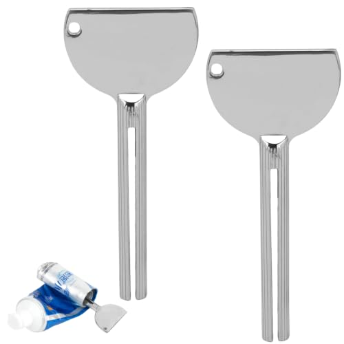 2Pcs Metal Tube Squeezer Keys, Toothpaste Roller, Salon Tube Squeezers, Bathroom Aids and Accessories (A) - color: A
