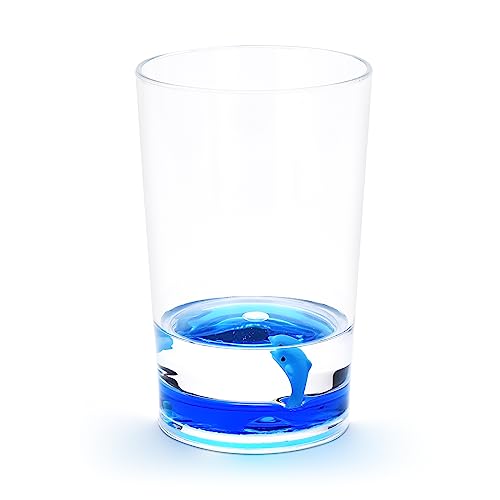 Locco Decor 5 Piece Acrylic Liquid 3D Floating Motion Bathroom Vanity Accessory Set Ocean Cartoon Animal Theme Dolphin Toothbrush Holder, Tumbler, Soap Dispenser, Soap Dish, Toiletbrush Holder Set - size: 5-piece, style: Dolphin