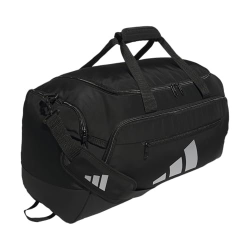 adidas Defender 5 Duffel Bag for Sports, Gym and Travel, Black/Silver Metallic, OSFA - color: Black/Silver Metallic, style: Medium (59l)
