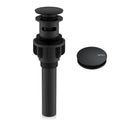 KENES Pop Up Bathroom Sink Drain with Overflow, Matte Black Pop Up Drain Stopper Anti Clog Pop Up Drain Stopper Lavatory Bathroom Vanity Sink Drain - color: Matte Black, size: Big Pop up Cap (With Overflow)