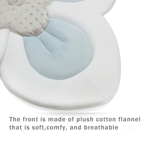 PandaEar Baby Bath Pad for Infant Newborn | Soft Flower Petals for Sink Bathtub Essentials Shower Gift (Blue) - color: Blue