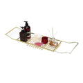 Stainless Steel Expandable Shower Bathtub Tray Over Tub Bath Caddy Expandable Bath Caddy for The Elegant Tub Chrome Polished (Gold) - color: Gold