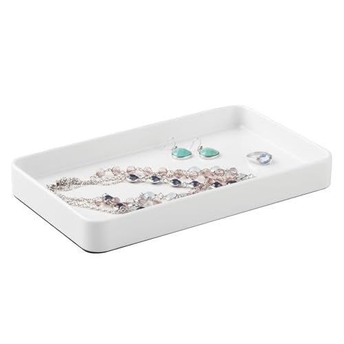iDesign Steel Vanity Tray for Bathroom Organization and Storage - Set of 2 - White - color: White, style: Pack of 2