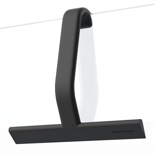 dancemoon JustHang Shower Squeegee for Glass Doors, All-One-Piece Award-Winning Silicone Squeegee with Built-in Hook for Bathroom, Window, Mirror, Tile Wall,Car, Streak-Free Cleaner Tool,10-Inch Black - color: Classic Black, size: 10 Inches