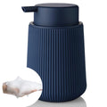 YAUKPH Striped Foaming Hand Soap Dispenser with Leak-Proof Pump for Bathroom and Kitchen Countertop 11oz Navy Blue - color: Blue, size: Foaming Dispenser