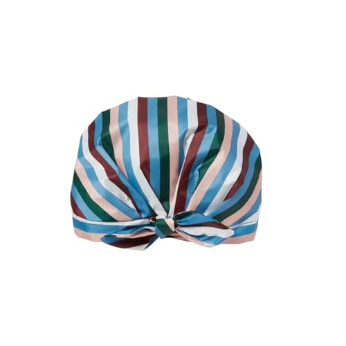 Reusable Shower Cap for Women: Adjustable Waterproof Bath Cap with Elastic Band & Bowknot, Extra Large Spa Shower Bonnet Hair Protector, Salon Quality Hair Hat Gift Set - color: Multicolor 1