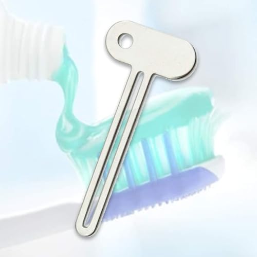 Silver Semicircular Metal Manual Toothpaste Squeezer Stainless Steel Dispenser Tube Squeezer Hand Cream Tube for Key Set Practi Toothpaste Squeezer Dispenser Tube Squeezers, Aids and Accessories