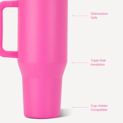 HydroJug Traveler 32oz, Insulated Tumbler with Handle & Straw, Razzle - color: Razzle, size: 32 Ounces