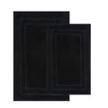 Black Bathroom Rugs Sets 2 Piece, Extra Soft and Absorbent, Non Slip Thick Bath Mats, Machine Washable Bath Mat Set for Bathroom (20" x 32" Plus 16" x 24", Black) - color: Black