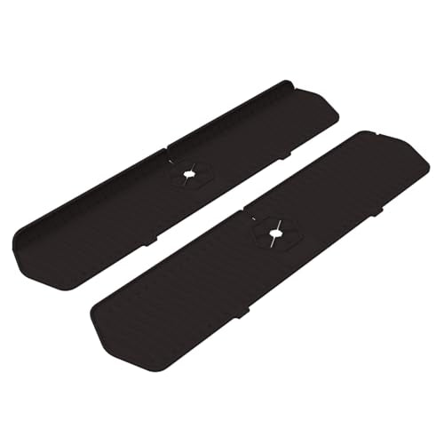 Silicone Long Sink Faucet Splash pad, Kitchen and Bathroom Universal countertop Protection pad. (Medium Black) - color: Medium Black