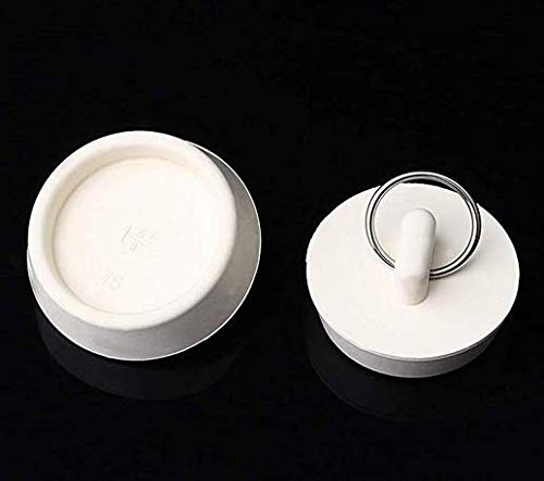 Drain Stopper Set,4 Sizes Bathtub Stopper Rubber Sink Stoppers Set White Stopper Plug with Hanging Ring for Bathtub, Kitchen and Bathroom