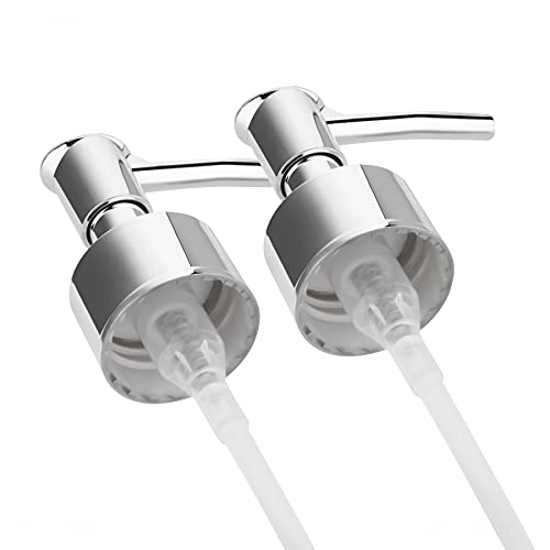 NiArt 5PCS Polished Chrome Plastic Soap Dispenser Bottle Replacement Pumps for DIY Resin Casting Mold, Rustproof Standard 28/400 26-28mm/1.02-1.10in Neck Bottles Essential Oil/Shampoo/Hand Soap/Lotion