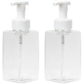 Ginger Lily Farms Foaming Soap Dispenser, Refillable Plastic Pump Bottles for Liquid Hand Soap, 15 oz. Clear Bottle with White Pump, 2-Pack - style: 15 Oz Clear