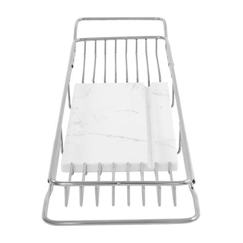 Expandable Bathtub Tray,Bathtub Tray Caddy for Luxury Bath Expandable,Expandable Range 68-90cm/26.77-35.43 in (Silver+White) - color: Silver+white