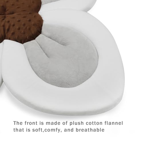PandaEar Baby Bath Pad for Infant Newborn | Soft Flower Petals for Sink Bathtub Essentials Shower Gift (Grey) - color: Grey