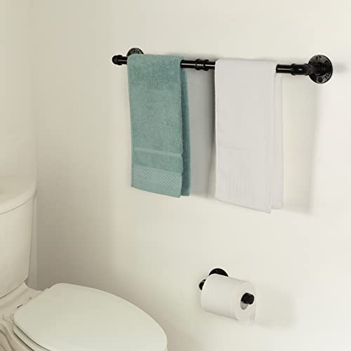 13-Pieces Towel Bar Set Black Bathroom Hardware Set Industrial Pipe Bath Towel Rack Accessories Kit Wall Hand Towel Bar, Toilet Paper Holder, Towel Ring, Robe Towel Hooks, Kitchen Tissue Paper Hanger - size: 13 Pieces